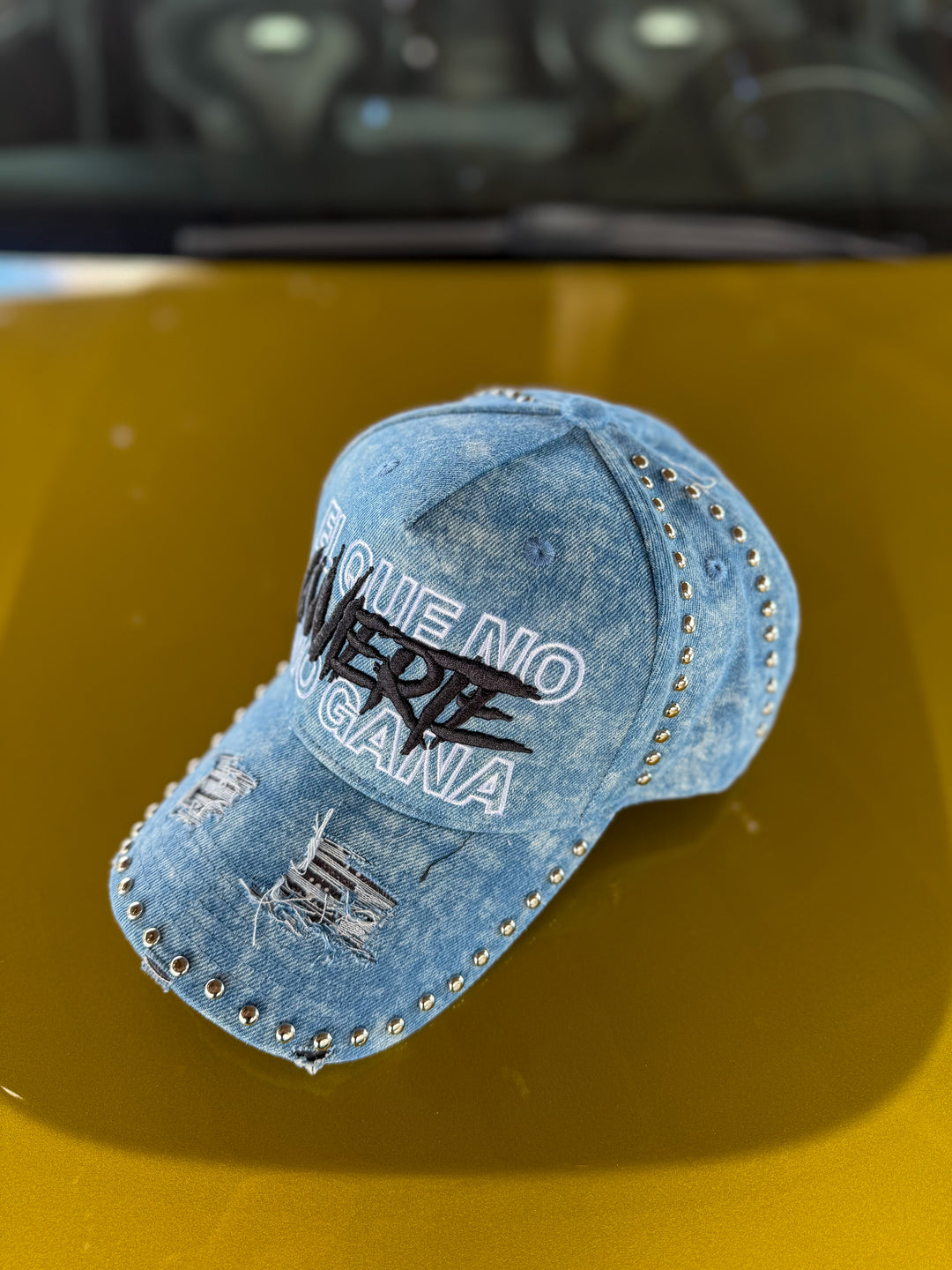 Blue denim distressed Cap