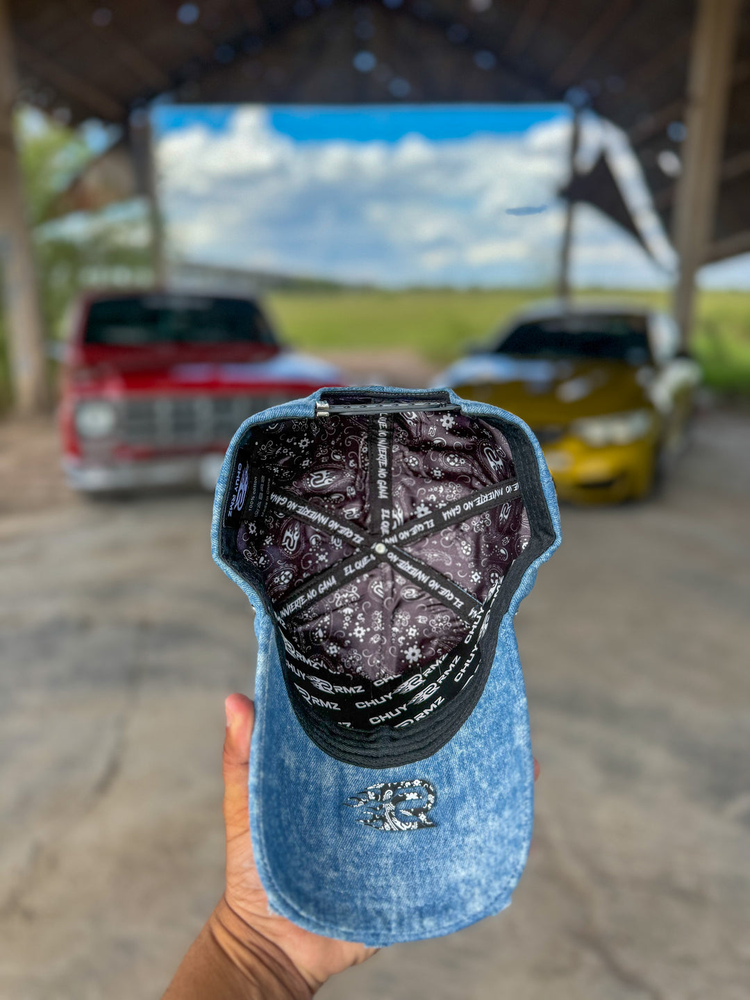 Blue denim distressed Cap