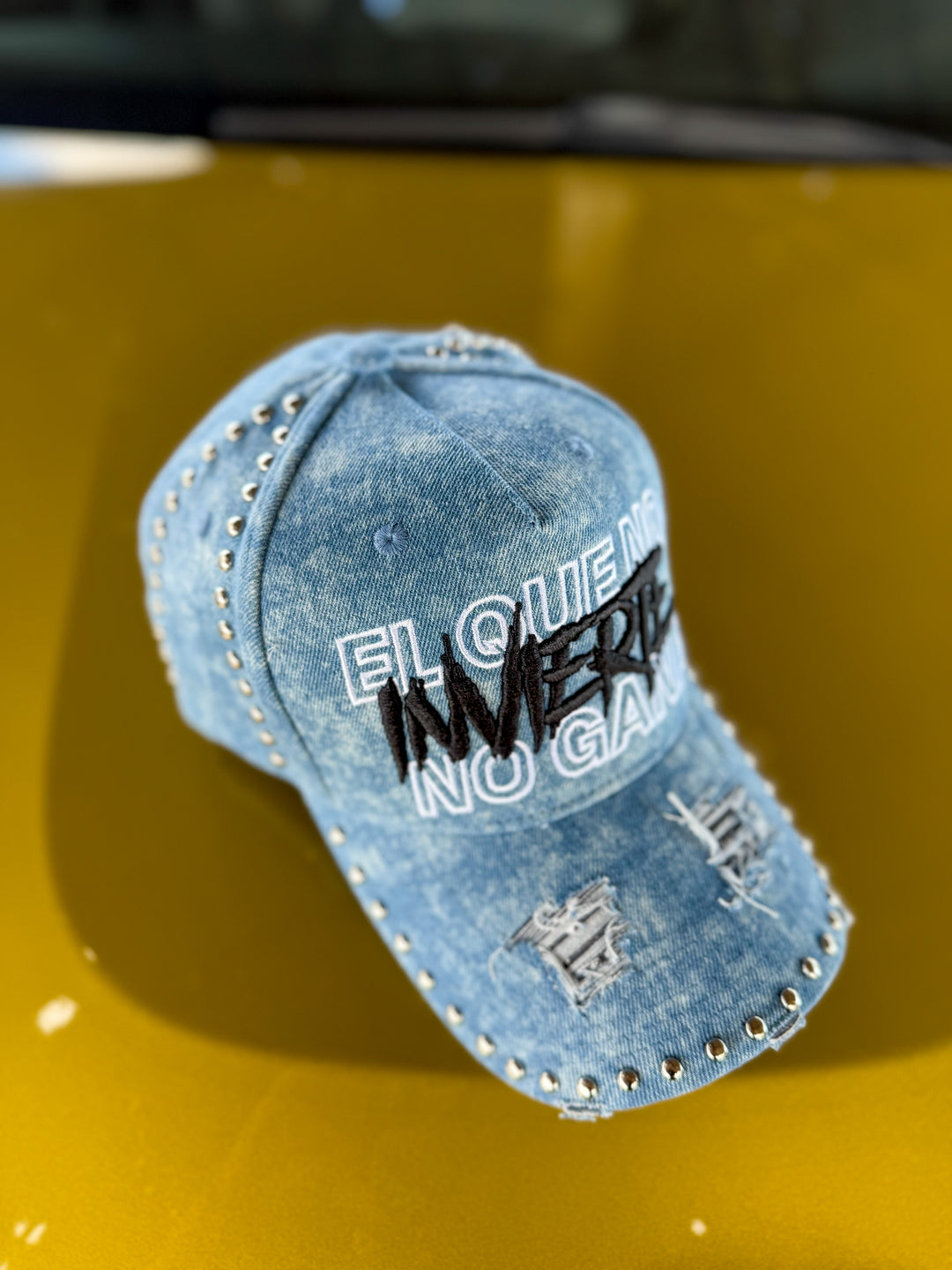 Blue denim distressed Cap