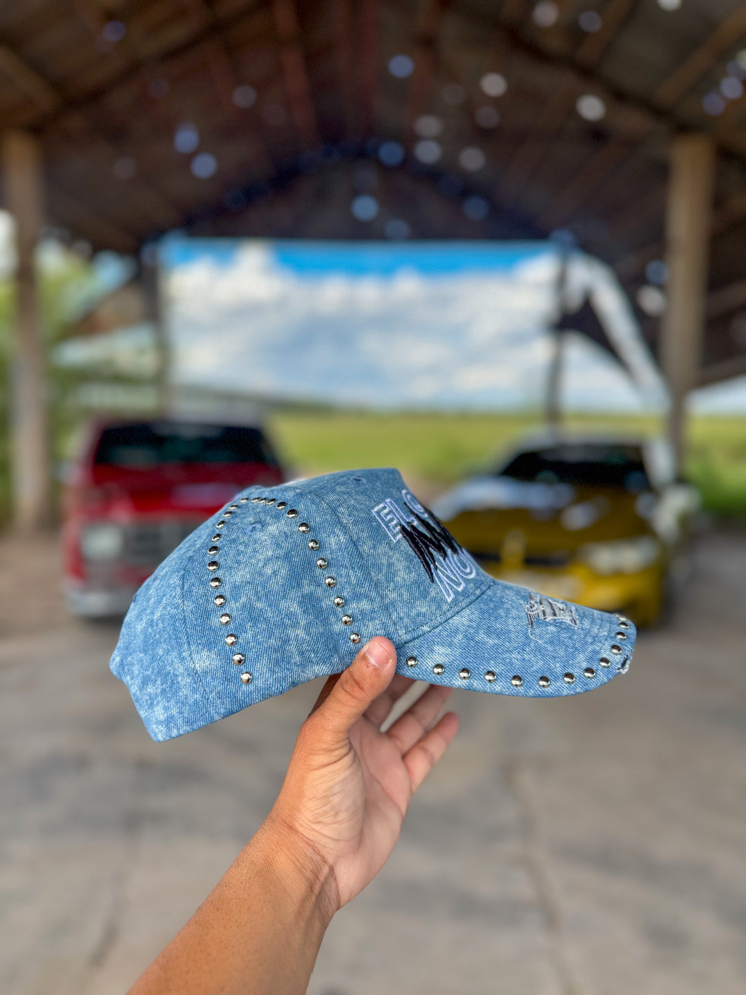 Blue denim distressed Cap
