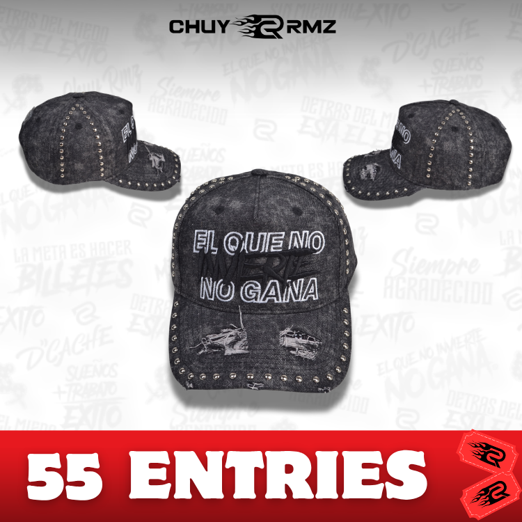 Black denim distressed Cap